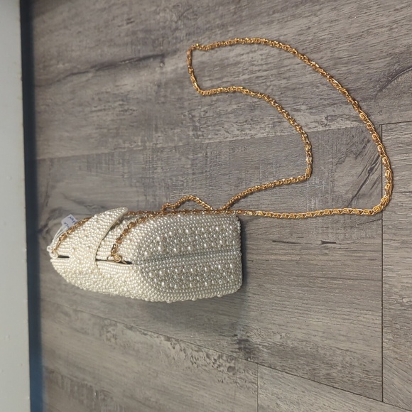 Vintage INGE Christopher Pearl Beaded Embellished Crossbody Evening Bag - Picture 6 of 13